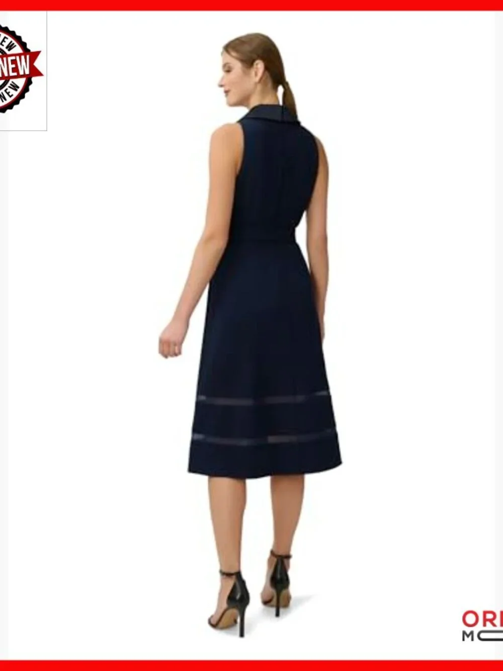 Off Shoulder Knit Crepe Midi Dress with Sheer Insets and Boning